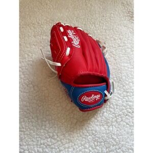 Rawlings PL91SR Players Series 9 Inch Youth Baseball Glove Red Blue White Left